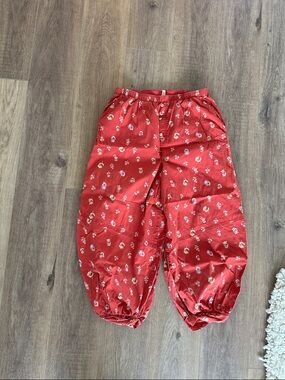 Free People Rose-Red Floral Lounge Pants (pjs)